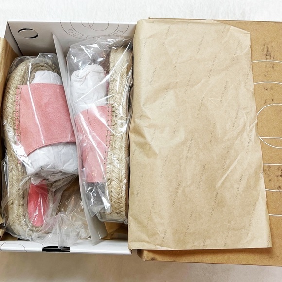 NIB Urban Outfitters Mimi Suede Espadrille Slide Sandals in Pink - Picture 6 of 8